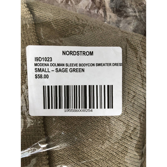 Lulu's Modena Sweater Dress Sage Green Dolman Sleeve Bodycon NWT S - Picture 7 of 7